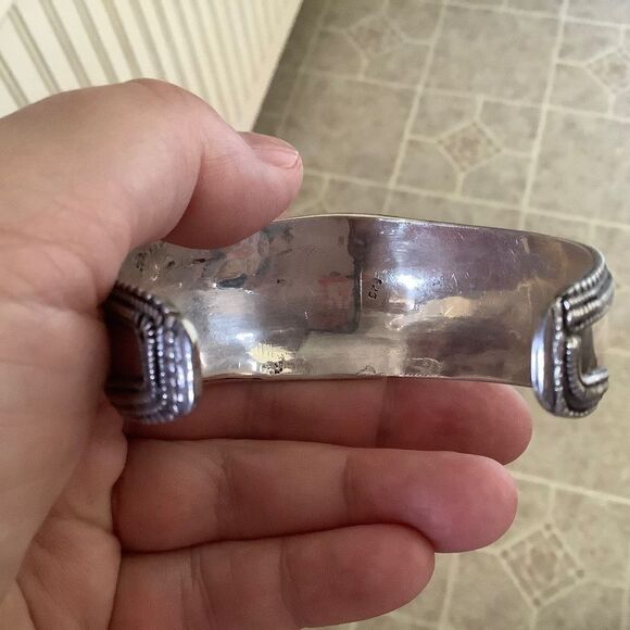 NWOT Sterling SILVER 925 TURQUOISE WIDE WOMAN BANGLE BRACELET​​​ - Picture 9 of 9